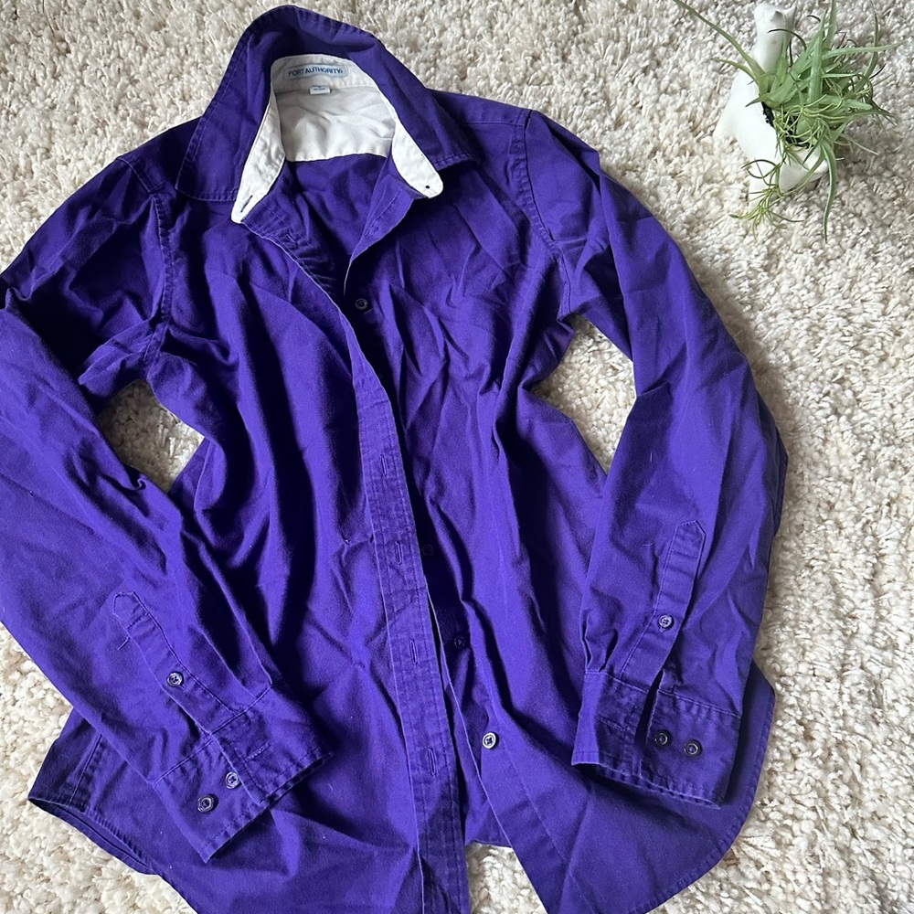 Port Authority Womens Wrinkle Resistant Long Sleeve Button Down Shirt Pu…